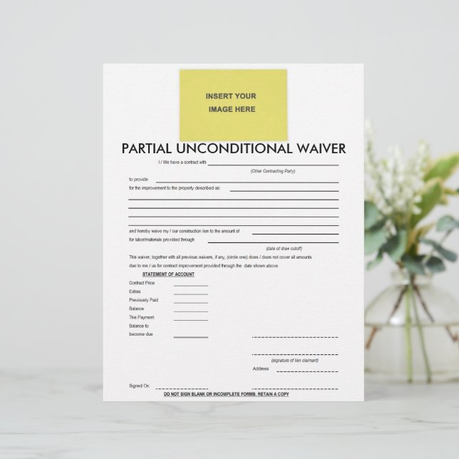 Formulaire de renonciation partielle inconditionne (Debout devant)