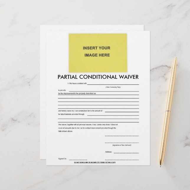 Formulaire d'exemption conditionnelle partielle vi (Devant/Arrière en situation)