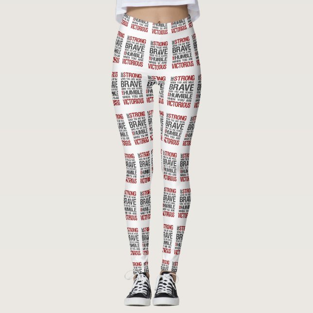 Fort Brave Humble Victorieux Yoga Gym Leggings (Devant)