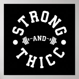 Fort et Thicc - Poster de gymnastique amusant