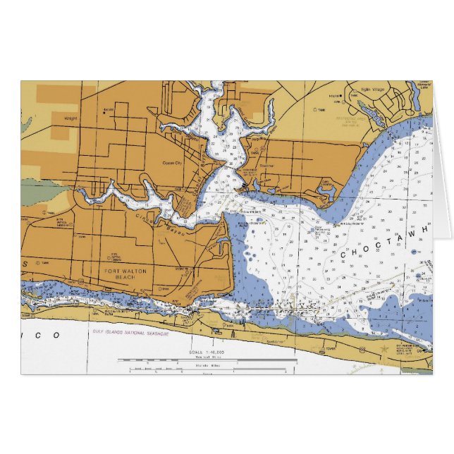Fort Walton Beach, diagramme nautique de FL (Devant horizontal)