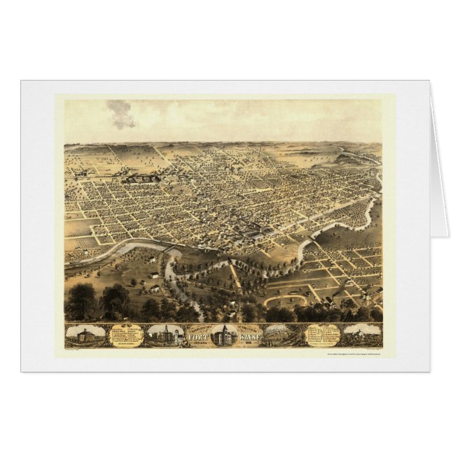 Fort Wayne, DANS la carte panoramique - 1868 (Devant horizontal)