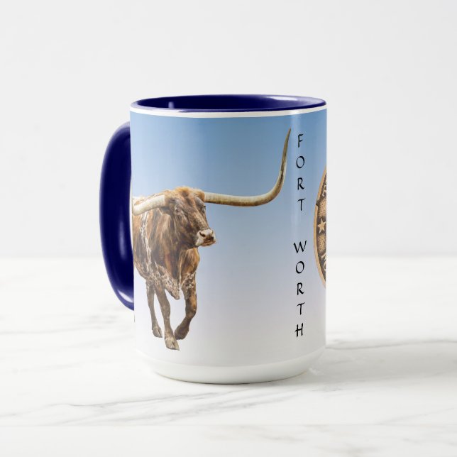 Fort Worth Stock Yards Texas Graphic, Mug (Devant gauche)