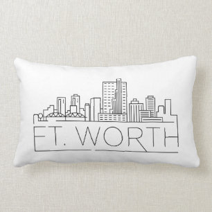 Fort Worth, Texas Skyline Lumbar Coussin