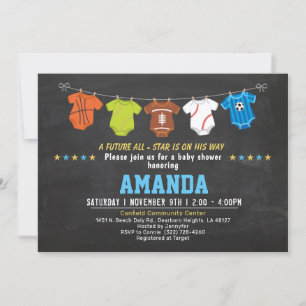 Forte invitation baby shower Sport bébé