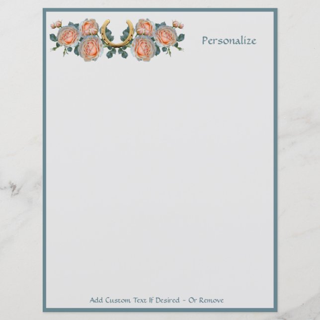 Fortune Good Luck Horseshoe Floral Personnaliser (Devant)