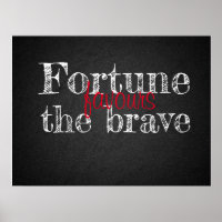 Fortune préfère proverbe affiche en carton