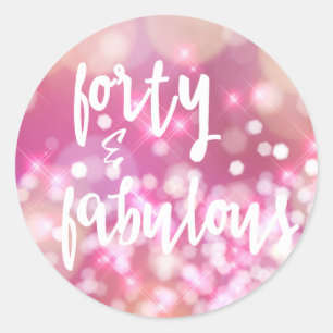 Forty & Fabulous - Glam 40th Birthday Stickers