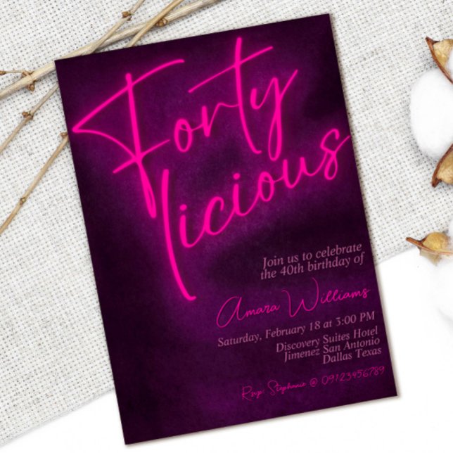 Fortylicious 40th Birthday Invitation (Créateur téléchargé)