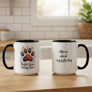Foster Chien Amour-Changer Vit Mug Empreinte de pa