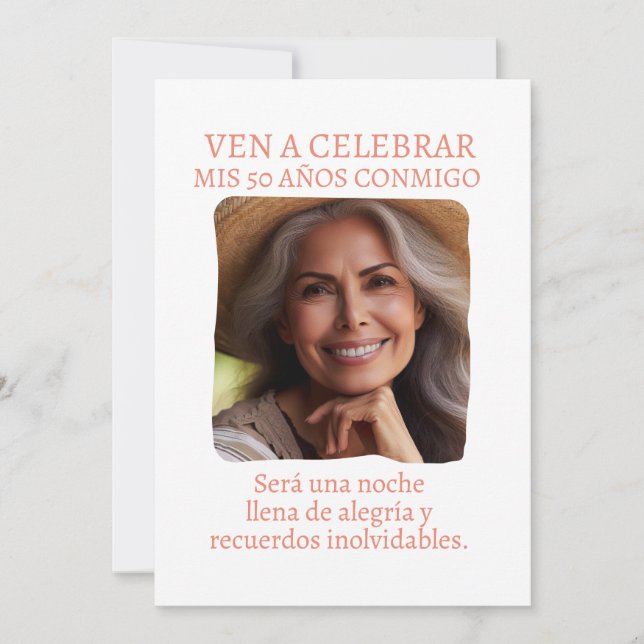 Foto Personnalisée Invitation de 50 Ans (Devant)