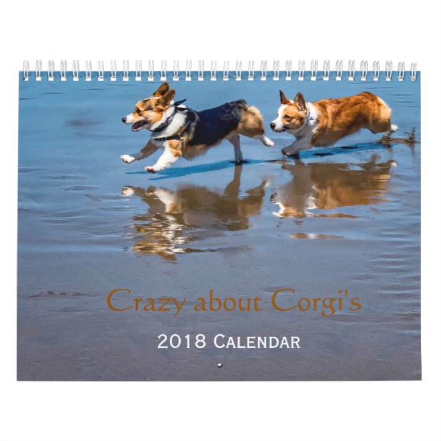 Fou au sujet du calendrier mural du corgi 2018 (Protection)
