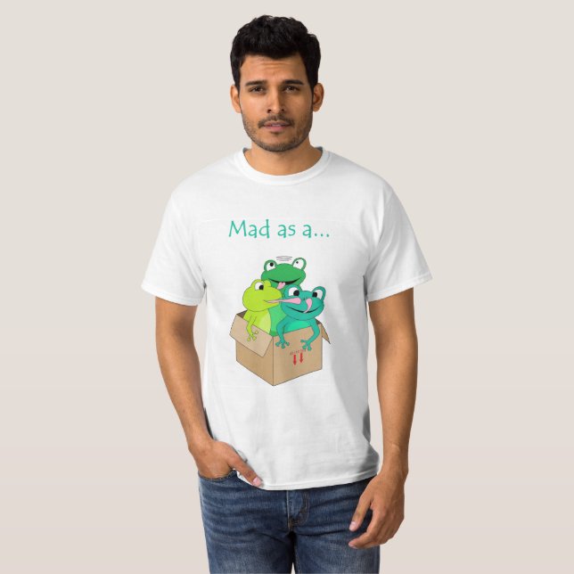 "Fou comme boîte T-shirt de slogan de grenouilles" (Devant entier)