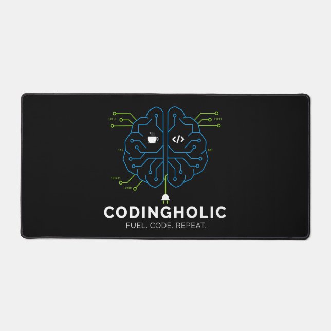 Fou de codage Cerveau Tech Sombre Programmeur et c (Recto)
