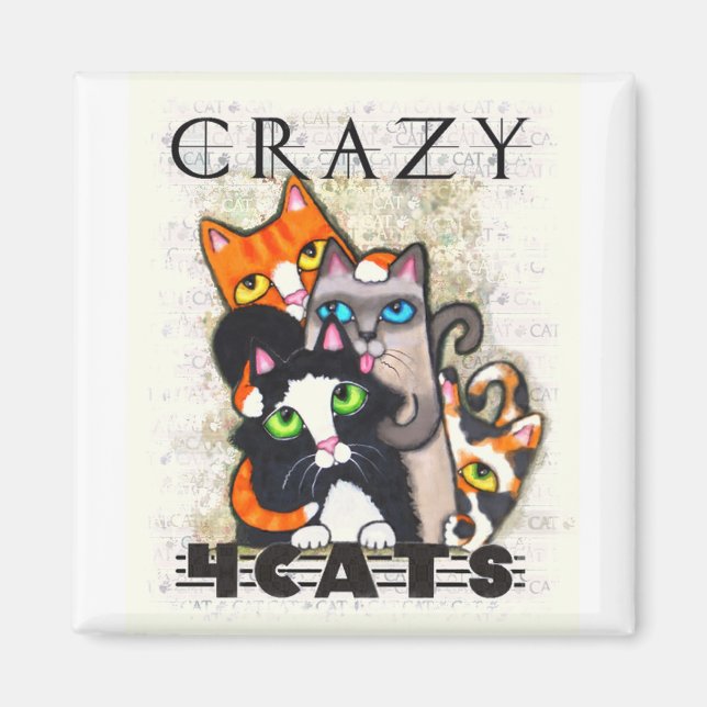 Fou pour le Magnet des chats (Devant)
