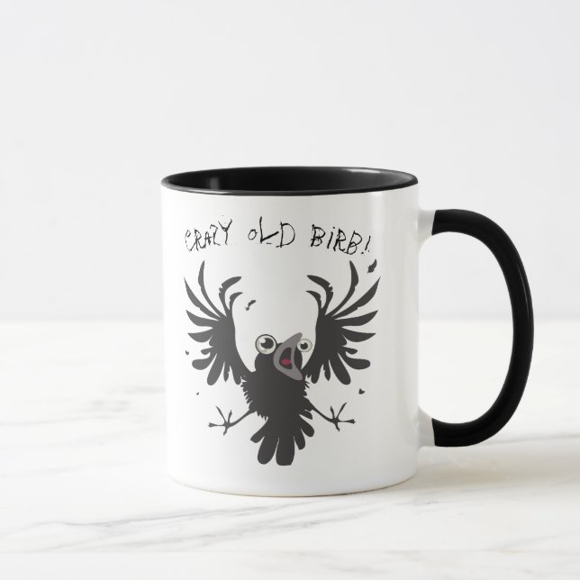 Fou Vieux Oiseau ! Raven Mug (Droite)