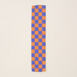 Foulard à damiers bleu et orange<br><div class="desc">Art numérique Abstrait de carrés bleus et oranges en formation à damiers.</div>