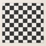 Foulard à damiers carré noir et blanc<br><div class="desc">à damiers carré noir et blanc géométrique cadeau motif rétro pour n'importe qui. Cool retro à damiers géométrique carré motif design. Vérificateur moderne vintage carrelage noir et blanc.</div>