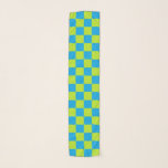 Foulard à damiers Lime Vert et Turquoise<br><div class="desc">art numérique Abstrait de carrés vert citron et turquoise en formation à damiers.</div>