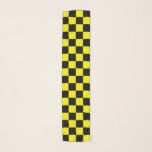 Foulard À damiers noir et jaune<br><div class="desc">art numérique Abstrait de carrés jaunes et noirs en formation à damiers.</div>