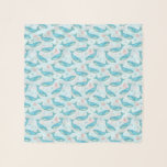 Foulard Baleine Bleue Plage Nautique Motif<br><div class="desc">Le joli design nautique comprend un motif de baleines artisanal original en bleu assez turquoise avec des touches de rose corail et un arrière - plan bleu clair et rêveur. De mignons petits nausolées, des ancres, du corail, des homards, des roues de navire et des étoiles de mer parsèment les...</div>