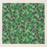 Foulard Blackberry en vert<br><div class="desc">Motif vectoriel dessiné à la main avec branches de mûre</div>