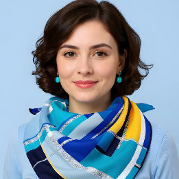 Foulard Bleu Abstrait Maximaliste