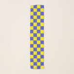 Foulard Bleu et jaune Checkered<br><div class="desc">Art numérique abstrait des carrés bleus et jaunes dans une formation checkered.</div>