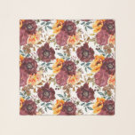 Foulard Bourgogne Orange Rustique Automne Aquarelle Floral<br><div class="desc">Burgundy Orange Rustique Automne Aquarelle d'automne Mariages floraux Acessoires Écharpes Les enveloppes présentent une aquarelle botanique motif floral en bordeaux et orange sur un arrière - plan blanc. Parfait pour les mariages,  les demoiselles d'honneur,  cadeau d'anniversaire pour maman,  grand-mère,  amis et plus. Conçu par ©Evco Studio www.zazzle.com/store/evcostudio</div>