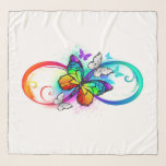 Foulard Bright infinity with rainbow butterfly<br><div class="desc">multicolor,  bright,  symbole of infinity with rainbow,  detailed butterfly monarch. Rainbow butterfly. Rainbow infinity.</div>