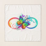 Foulard Bright infinity with rainbow butterfly<br><div class="desc">multicolor,  bright,  symbole of infinity with rainbow,  detailed butterfly monarch. Rainbow butterfly. Rainbow infinity.</div>