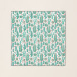 Foulard Cactus succulent coeur motif lunatique<br><div class="desc">Un arrière - plan blanc chic décoré de cactus,  cactus et succulents et de coeurs rouge et vert.  Pour les filles,  les filles ados et les femmes.</div>