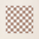 Foulard Carrés Checker mocha brun blanc géométrique rétro<br><div class="desc">Chèque carré mocha brun blanc motif géométrique rétro cadeau pour n'importe qui. Cool retro à damiers motif carré géométrique . Mousse vintage chevalier moderne brun et blanc.</div>