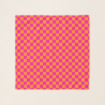 Chaud rose et orange en damier Jockey soies