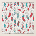 Foulard Chaussettes de Noël<br><div class="desc">Motif sans couture avec diverses chaussettes de Noël dessinées à la main.</div>