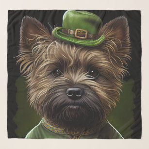 Foulard Chien de Cairn Terrier en Robe de la Saint Patrick