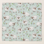 Foulard Chiens de comptage sur le bleu de verre de mer<br><div class="desc">Tableaux et marguerites de doodles mignons peints à la main</div>