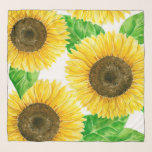 Foulard Couleur d'eau des fleurs de soleil<br><div class="desc">Tournesols peints d'aquarelles.</div>