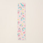 Foulard Cute Pink Teal Unicorn Rainbow<br><div class="desc">Ce motif mignon et magique est parfait pour la femme ou la fille à l'humour et à la mode. Il présente des illustrations dessinées à la main de licornes, des fleurs avec des feuilles, des arcs-en-ciel et des étoiles filantes sur le dessus d'un simple arrière - plan rose vif. Le...</div>