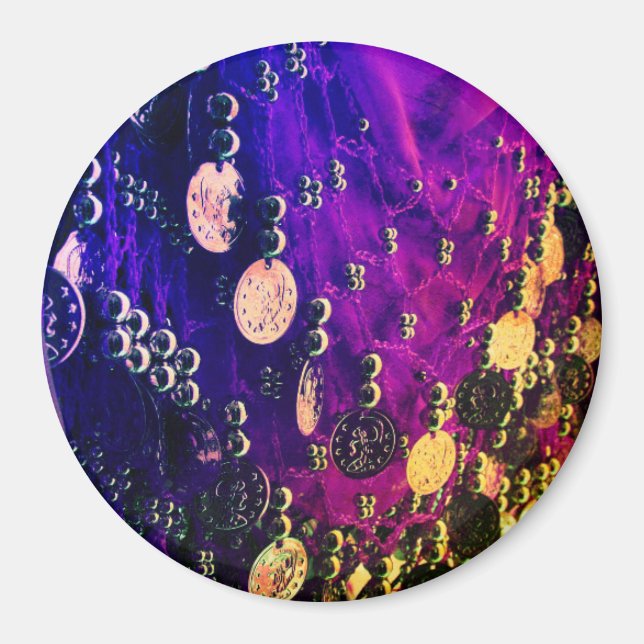 Foulard de danse du ventre avec aimant de monnaie (Devant)