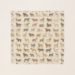 Foulard Dessins vintages de race de chien<br><div class="desc">Collection de dessins vintages de chiens de la série de cartes de commerce Dogs of the World publiée en 1890 pour promouvoir les vieilles cigarettes de juge. Une série de 50 images de cartes est disponible dans le domaine public. De nombreuses races de chiens familiers, dont Basset Hound, Saint Bernard,...</div>