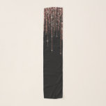Foulard Dory Rose Noire Gold Sparkly Glitter Fringe<br><div class="desc">Cette impression glamour et de luxe est le design parfait pour la femme élégante et branchée. Il est doté d'un rideau de frange de parties scintillant en or rose faux brillant avec une typographie de parties scintillant sur le dessus d'un simple arrière - plan noir. C'est un design élégant, chic,...</div>