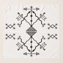 Double Veve noir de Damballah sur fond blanc