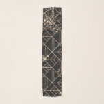 Foulard Éclaboussure géométrique de peinture art déco noir<br><div class="desc">Et simple rétro art déco d'or imprimé par faux noir chic géométrique et motif d'éclaboussure de peinture.</div>