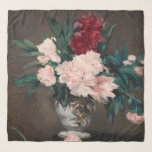 Foulard Edouard Manet - Vase de pivoines sur petit piédest<br><div class="desc">Vase de pivoines sur un petit piédestal / Vase de pivoines sur piedouche - Edouard Manet,  Huile sur toile,  1864</div>