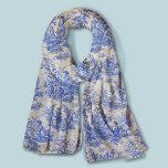 Foulard Elégant bleu vintage toile de jouy<br><div class="desc">Vintage bleu rétro toile de jouy Écharpe. Améliorez votre garde-robe avec l'élégance intemporelle de toile de jouy design vintage, inspiré par les motifs exquis des scènes roses chaudes françaises. Ces tirages de Toile sophistiqués sont une rage permanente en ce moment, de beaux designs qui apportent beauté naturelle et charme. Cette...</div>