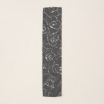 Foulard Élégant ligne Botanique Motif noir blanc<br><div class="desc">Un design botanique moderne et simple d'une ligne florale sophistiquée dessinant du motif en noir et blanc.</div>