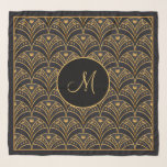 Foulard Élégant or noir Motif Monogramme moderne<br><div class="desc">Elegant Motif noir or Monogram Modern Scarf a un design moderne et élégant qui est agréable pour porter quand vous êtes dehors et autour. Il fait un excellent cadeau pour cette personne spéciale dans votre vie. Peut également être utilisé pour la décoration,  l'écharpe à tête ou la cravate.</div>