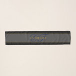 Foulard Élégant Script Monogram Dark Navy Blue Grey & Gold<br><div class="desc">Elégant look,  design monogramme. Customise comme tu veux !</div>