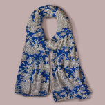 Foulard Elégant vintage bleu foncé toile de jouy<br><div class="desc">Vintage rétro bleu foncé toile de jouy Écharpe. Améliorez votre garde-robe avec l'élégance intemporelle de toile de jouy design vintage, inspiré par les motifs exquis des paysages de campagne français. Ces tirages de Toile sophistiqués sont une rage permanente en ce moment, de beaux designs qui apportent beauté naturelle et charme....</div>